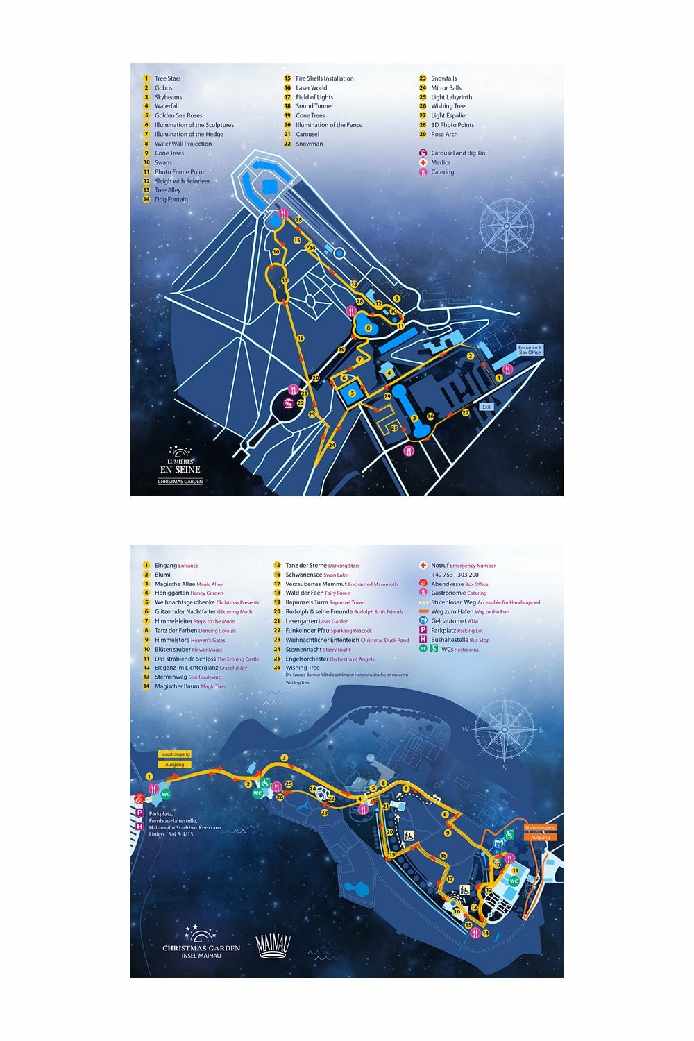 Christmas Garden Leitsystem Landkarte Design
