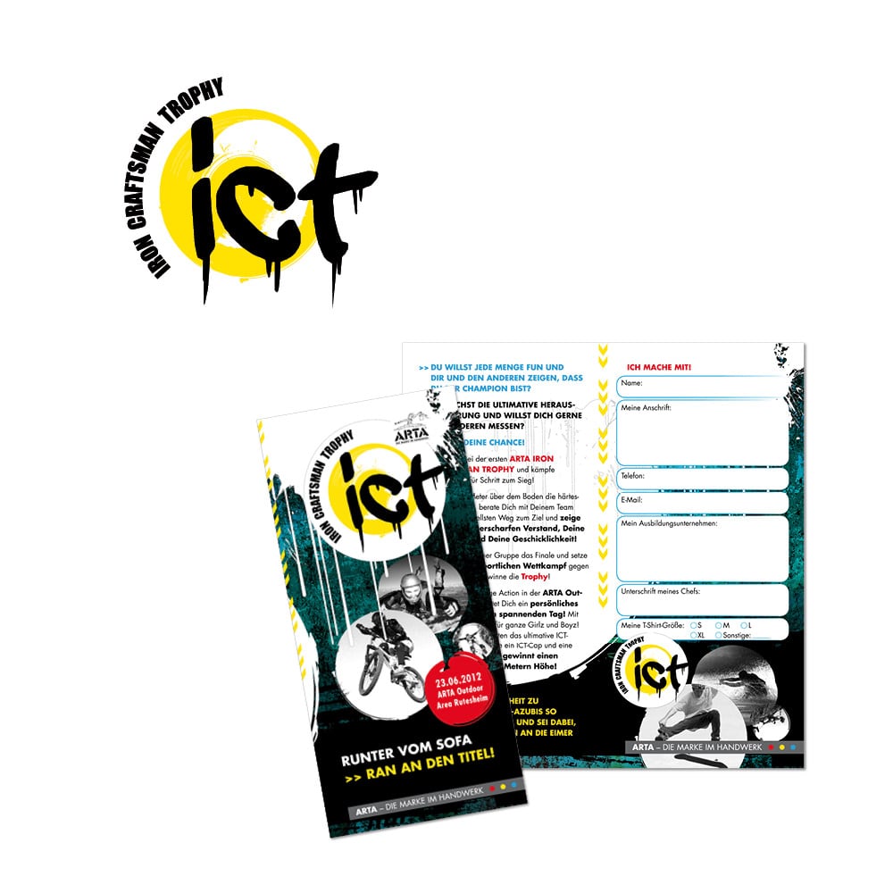 ARTA Handwerker Event Erscheinungsbild Logo Flyer Broschüre Fahne