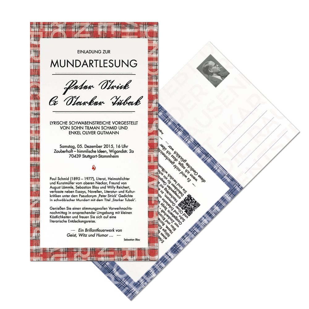 Konzept Design Einladung Karte Lesung Event