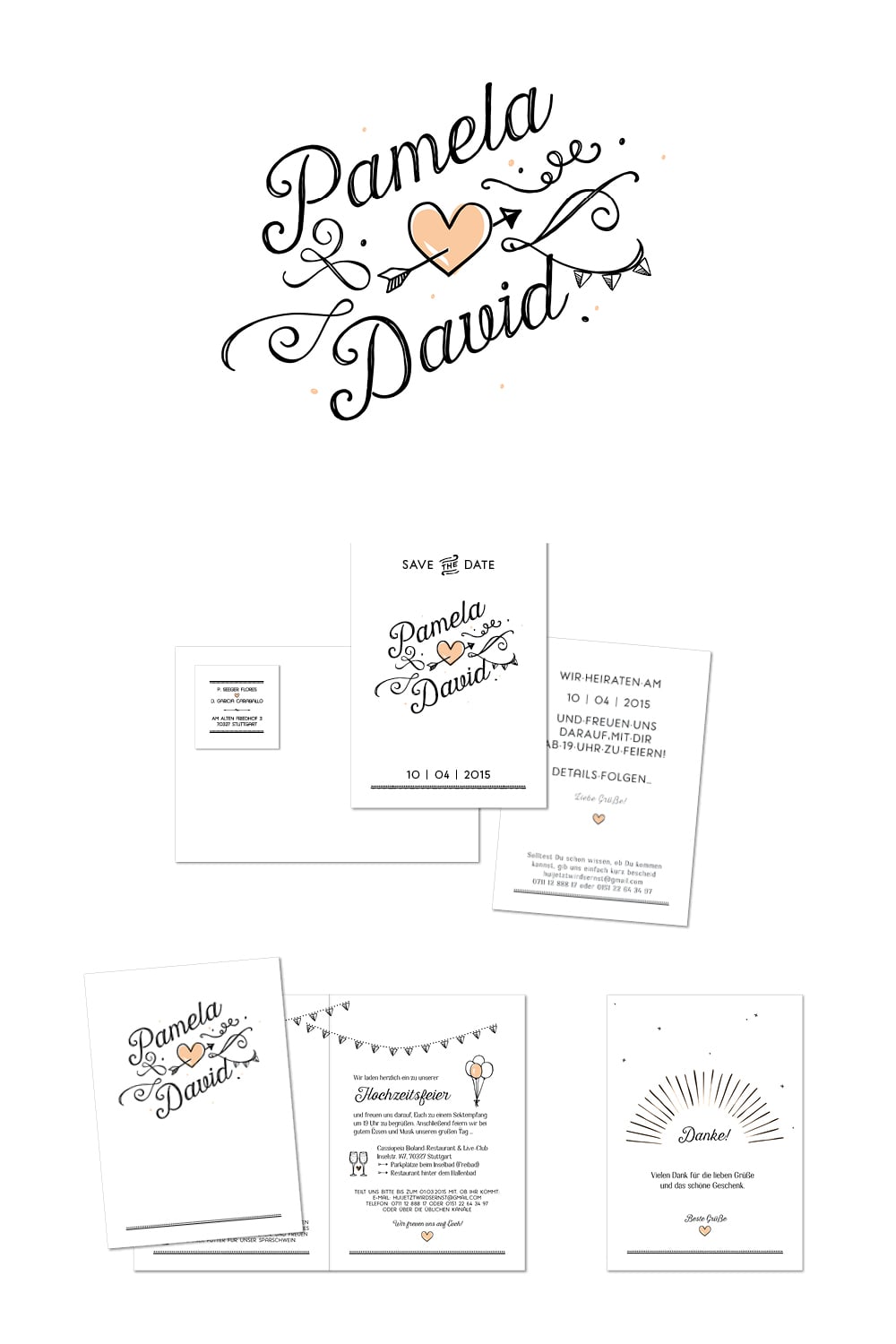 Hochzeit Event Papeterie Logo Einladung Plakate